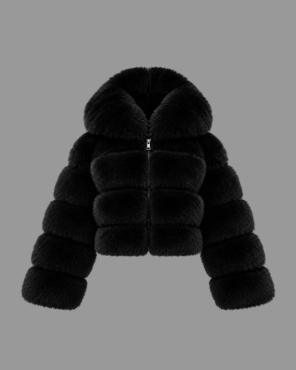Leyla Pelz Kapuzen Jacke