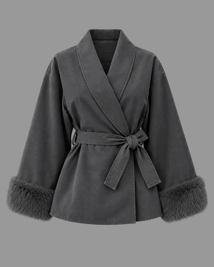 Melee Wickeljacke mit Fellbesatz