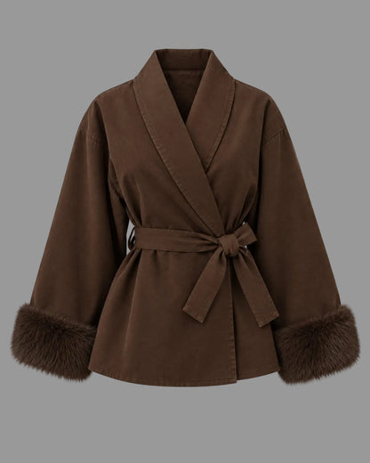 Melee Wickeljacke mit Fellbesatz