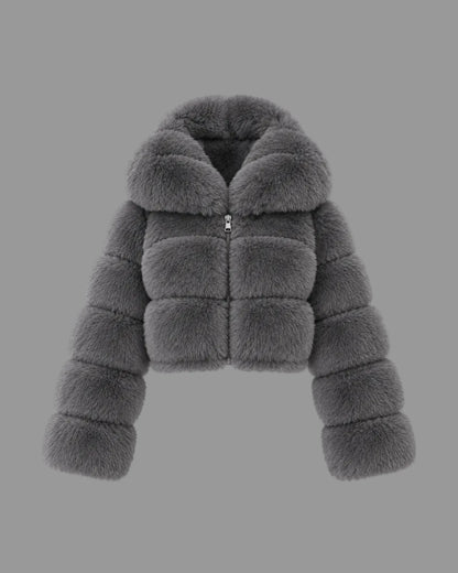 Leyla Pelz Kapuzen Jacke
