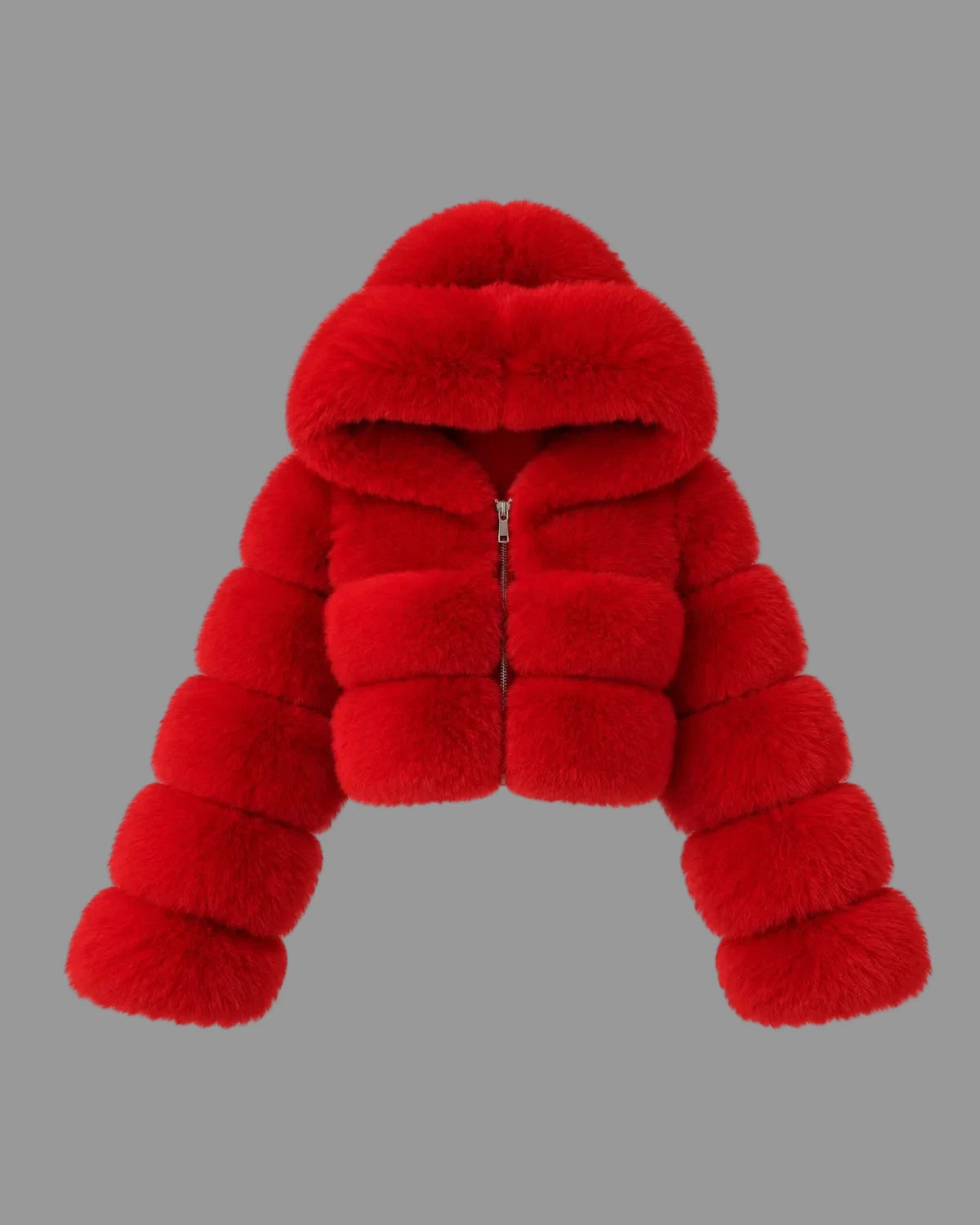 Leyla Pelz Kapuzen Jacke